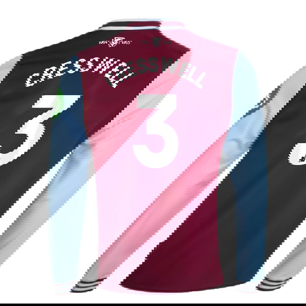 2024-2025 West Ham Long Sleeve Home Shirt (Kids) (Cresswell 3)