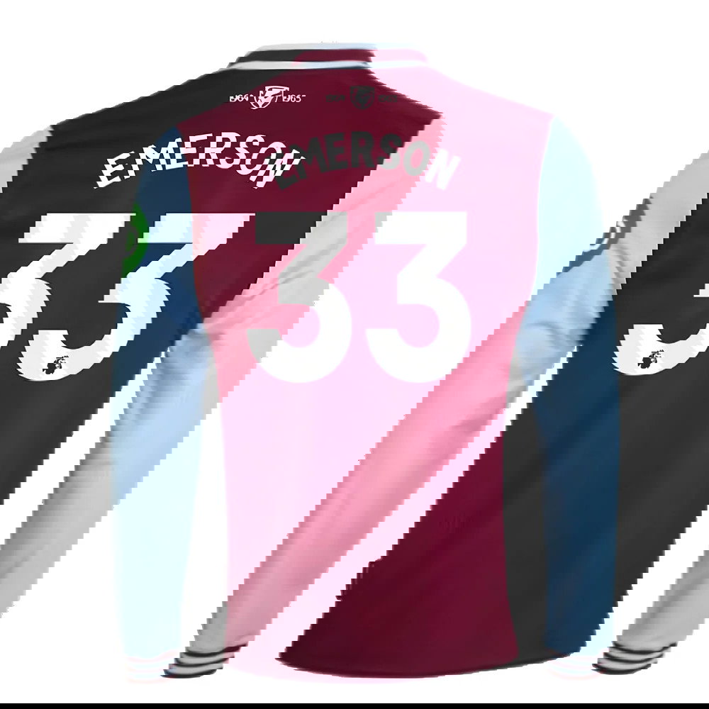 2024-2025 West Ham Long Sleeve Home Shirt (Kids) (Emerson 33)