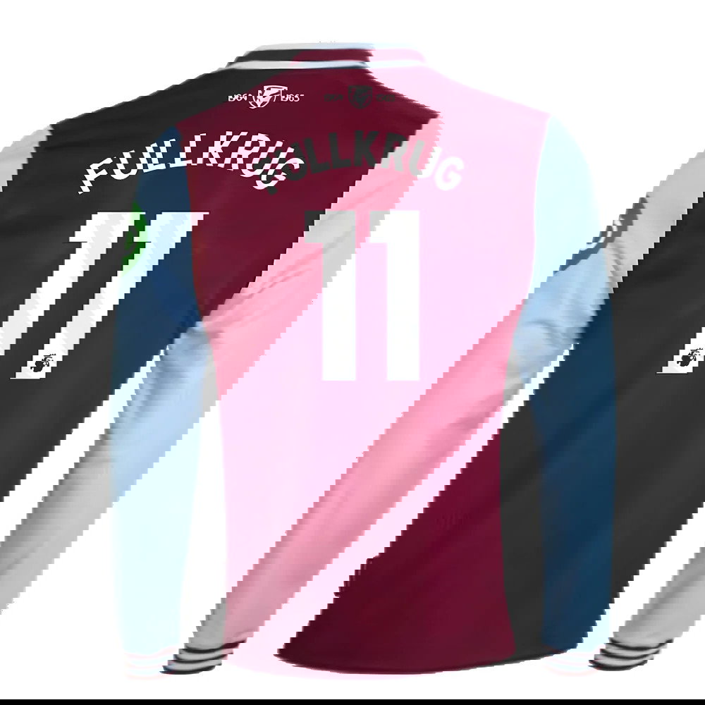2024-2025 West Ham Long Sleeve Home Shirt (Kids) (Fullkrug 11)