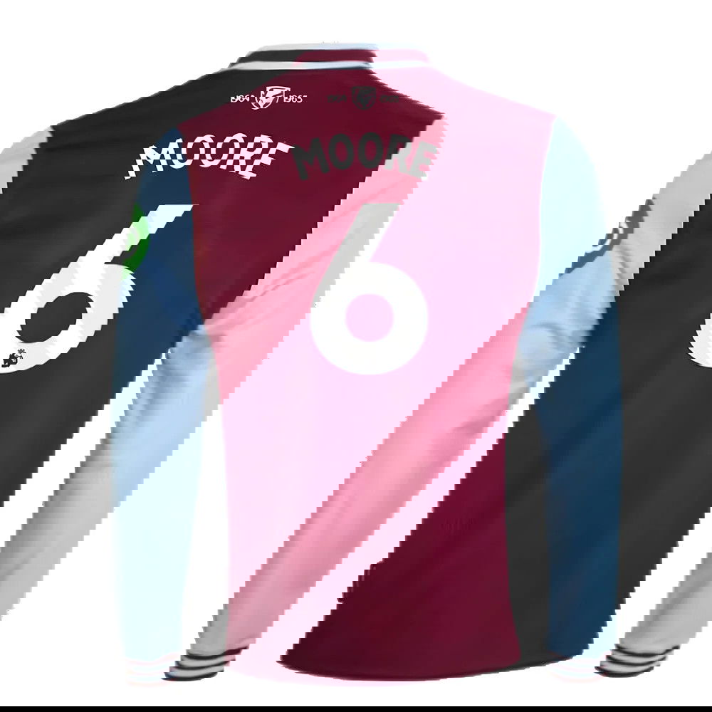 2024-2025 West Ham Long Sleeve Home Shirt (Kids) (Moore 6)