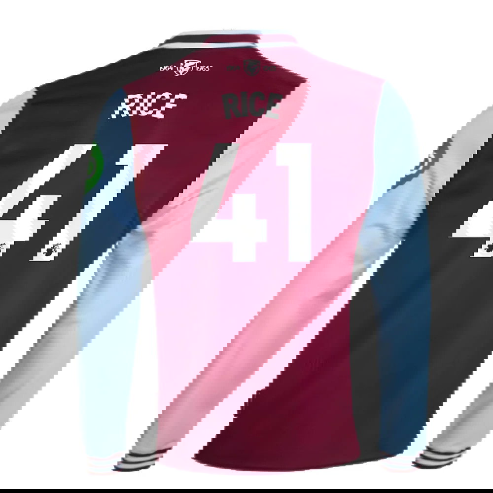 2024-2025 West Ham Long Sleeve Home Shirt (Kids) (Rice 41)