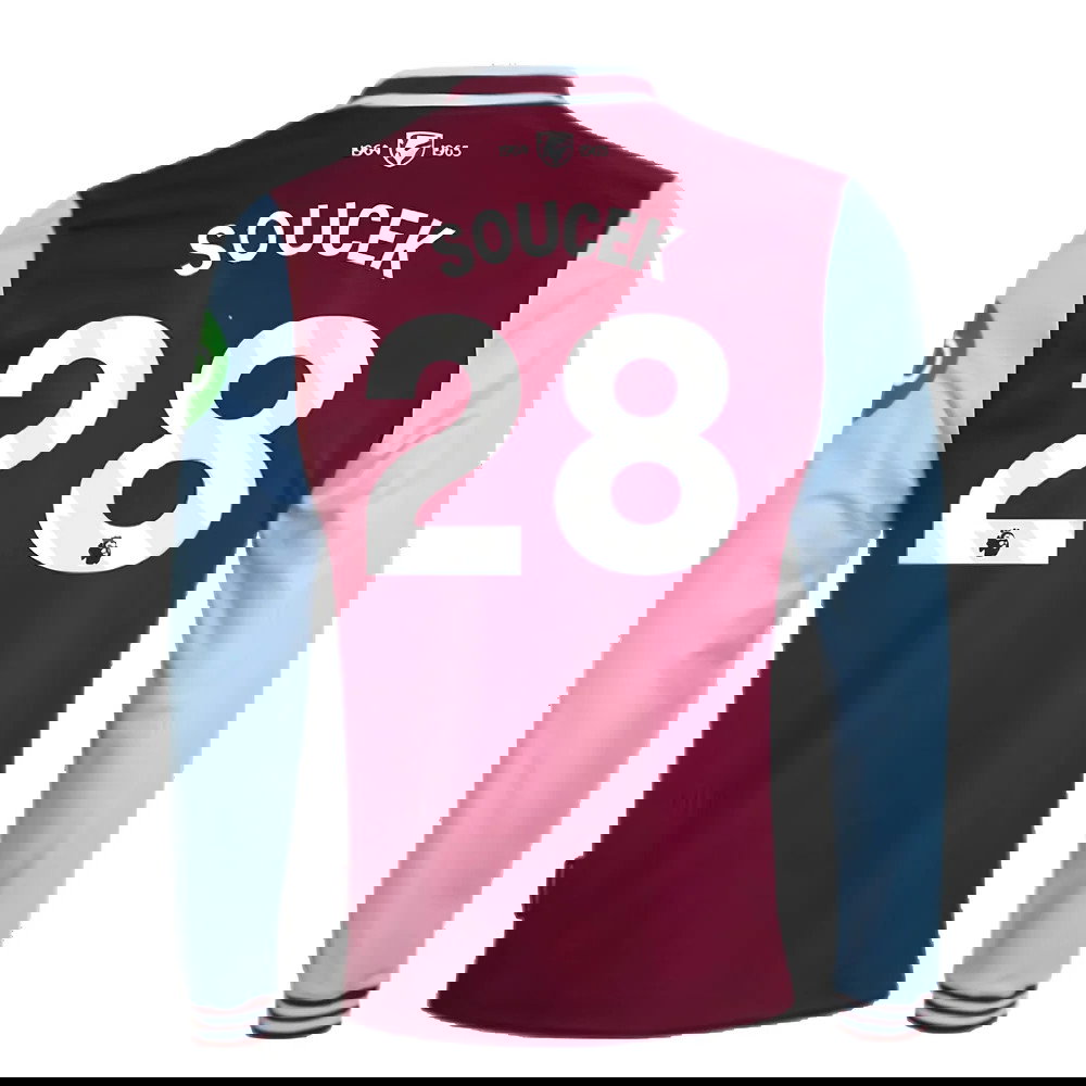 2024-2025 West Ham Long Sleeve Home Shirt (Kids) (Soucek 28)