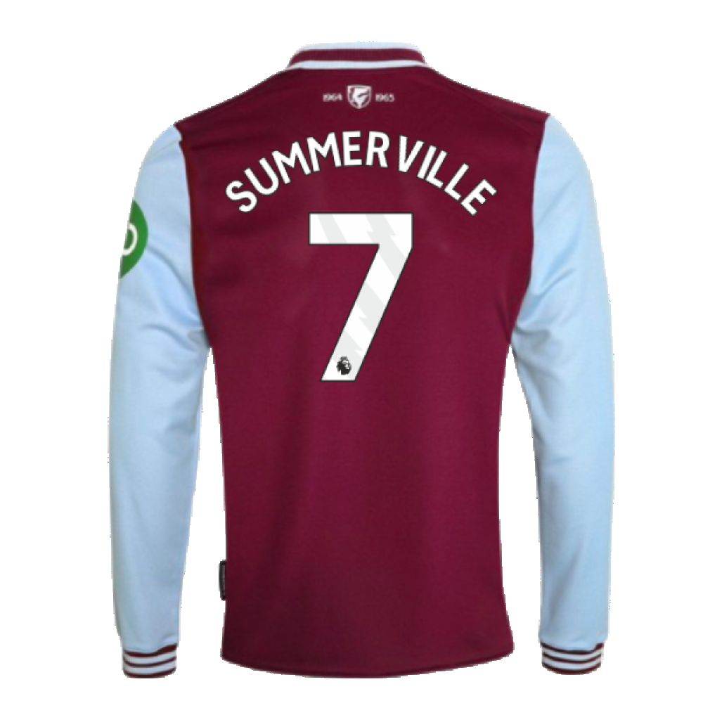 2024-2025 West Ham Long Sleeve Home Shirt (Kids) (Summerville 7)