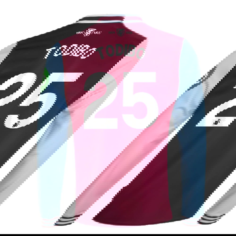 2024-2025 West Ham Long Sleeve Home Shirt (Kids) (Todibo 25)