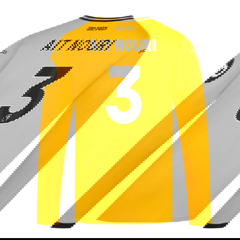 2024-2025 Wolves Long Sleeve Home Shirt (Ait Nouri 3)