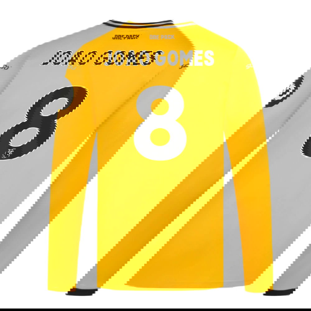 2024-2025 Wolves Long Sleeve Home Shirt (Joao Gomes 8)
