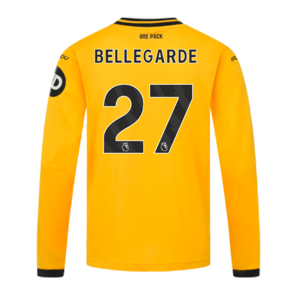 2024-2025 Wolves Long Sleeve Home Shirt (Kids) (Bellegarde 27)