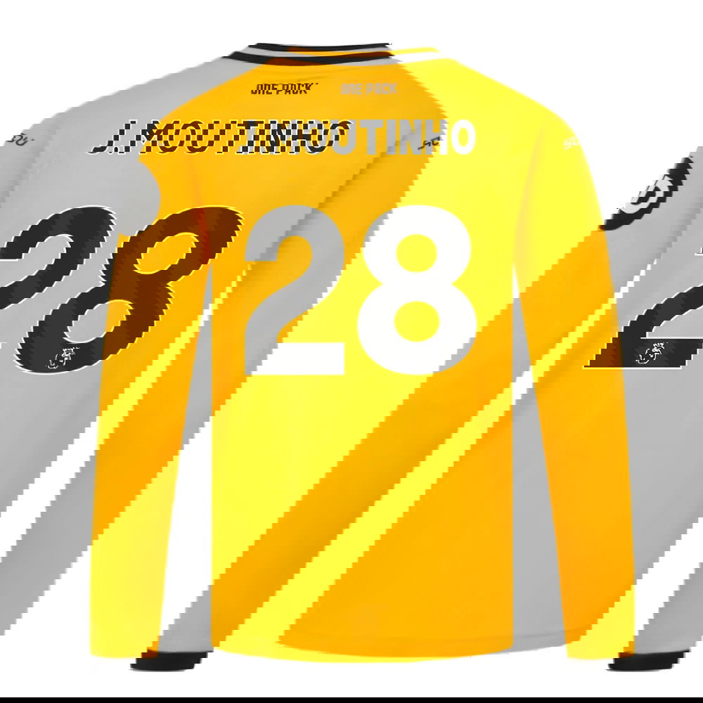 2024-2025 Wolves Long Sleeve Home Shirt (Kids) (J.Moutinho 28)