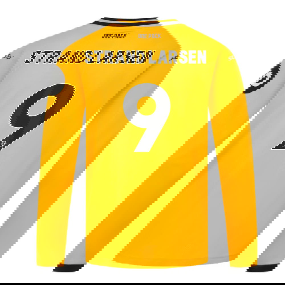 2024-2025 Wolves Long Sleeve Home Shirt (Kids) (Strand Larsen 9)