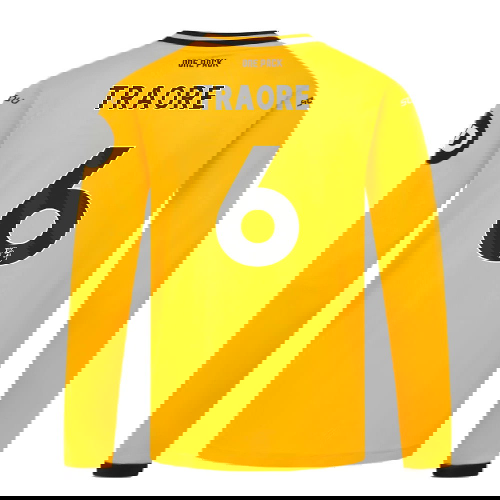 2024-2025 Wolves Long Sleeve Home Shirt (Kids) (Traore 6)
