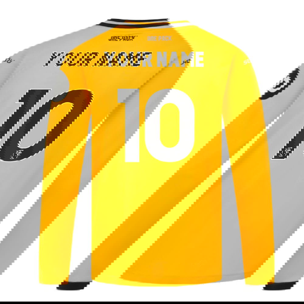 2024-2025 Wolves Long Sleeve Home Shirt (Kids) (Your Name)
