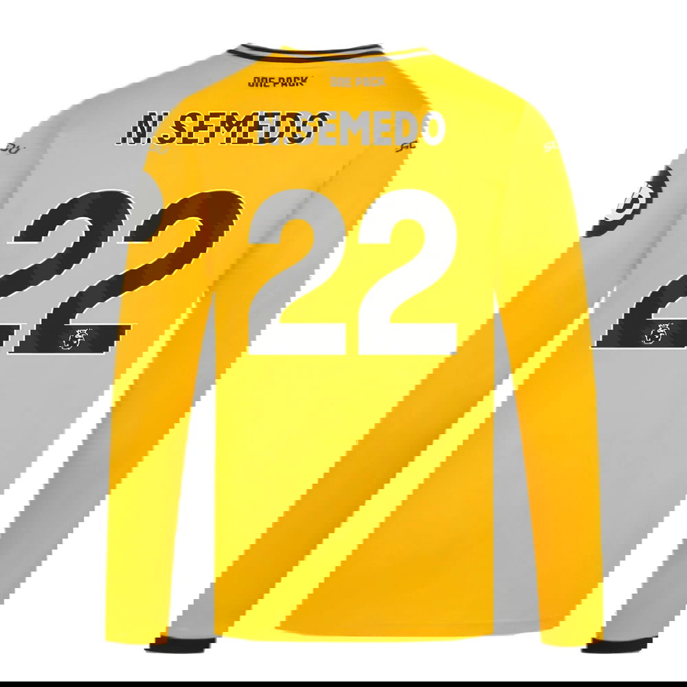 2024-2025 Wolves Long Sleeve Home Shirt (N.Semedo 22)