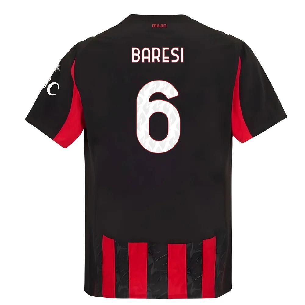 2025-2026 AC Milan Authentic Home Shirt (Baresi 6)