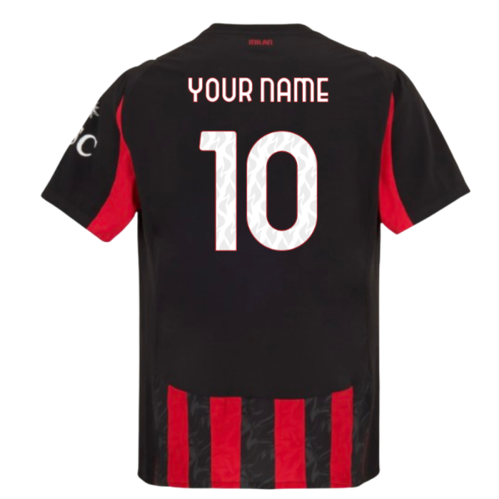 2025-2026 AC Milan Authentic Home Shirt (Your Name)