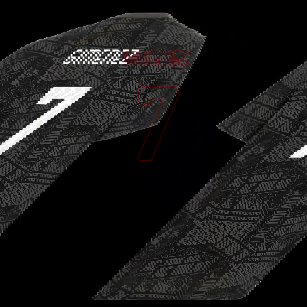 2025-2026 AC Milan ftblCulture Tee AOP (Black) (Gimenez 7)