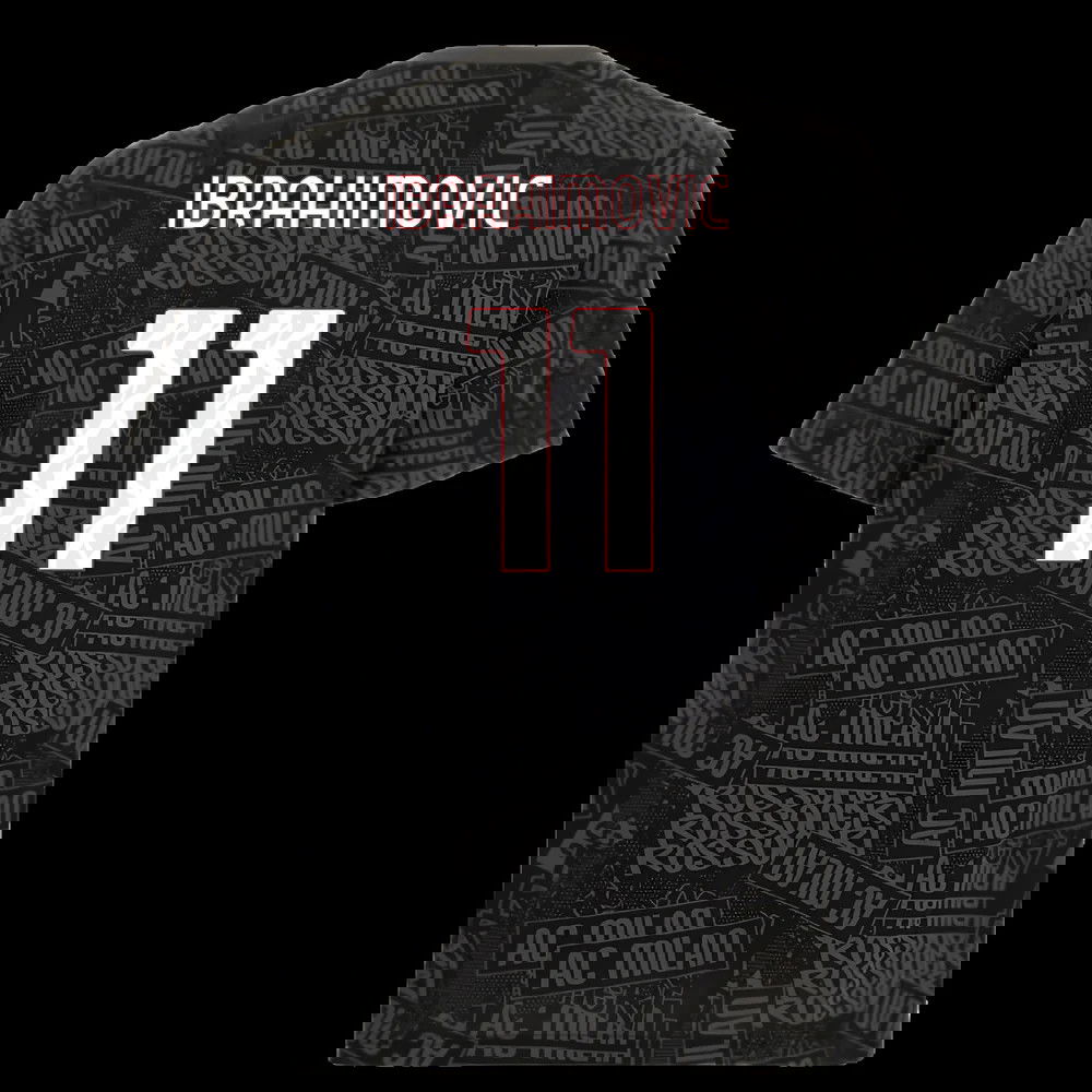 2025-2026 AC Milan ftblCulture Tee AOP (Black) (Ibrahimovic 11)