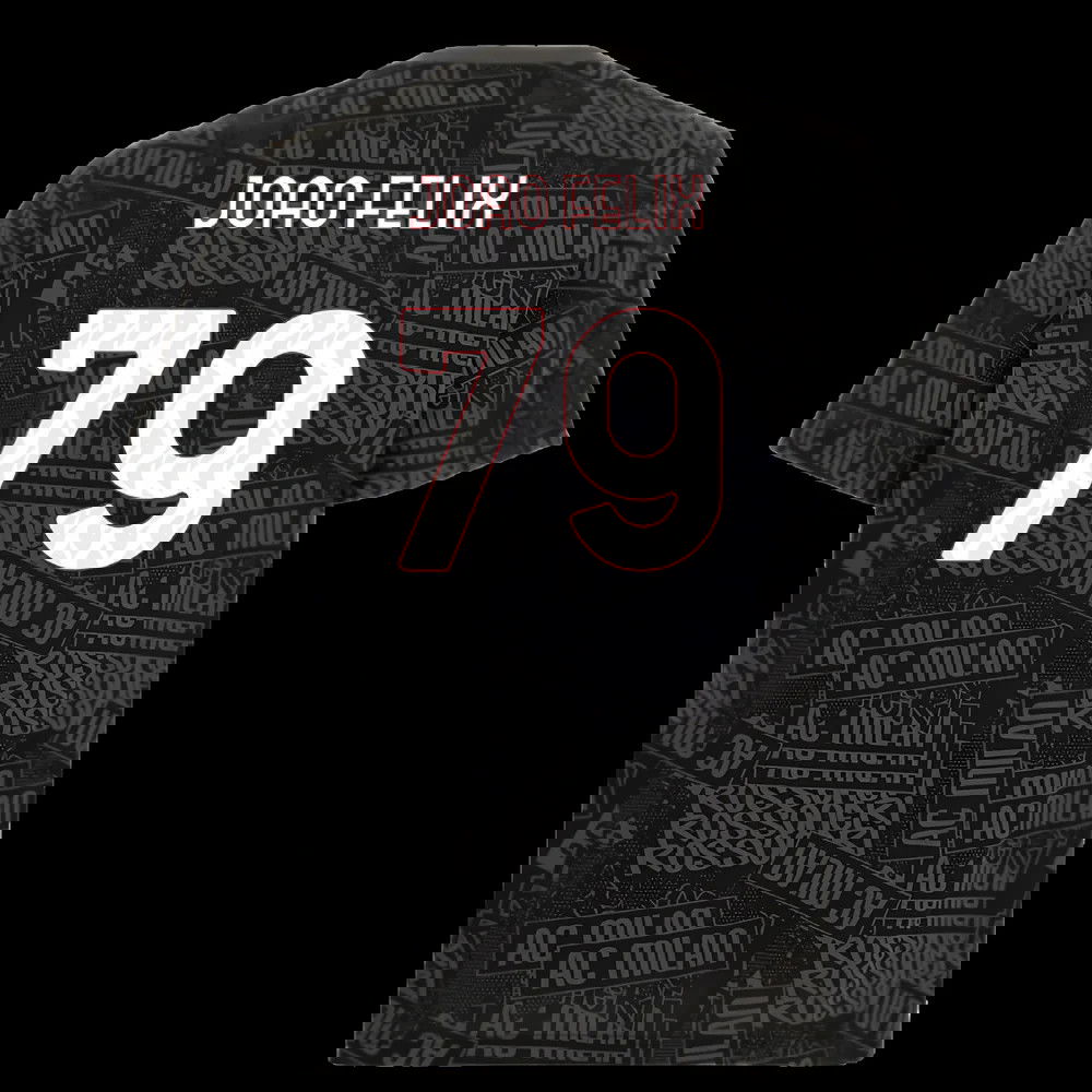 2025-2026 AC Milan ftblCulture Tee AOP (Black) (Joao Felix 79)