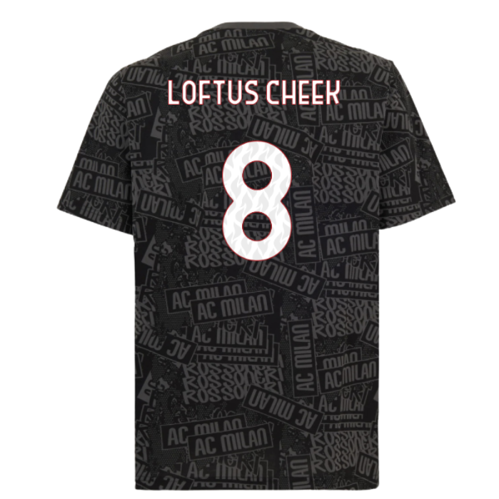 2025-2026 AC Milan ftblCulture Tee AOP (Black) (Loftus Cheek 8)