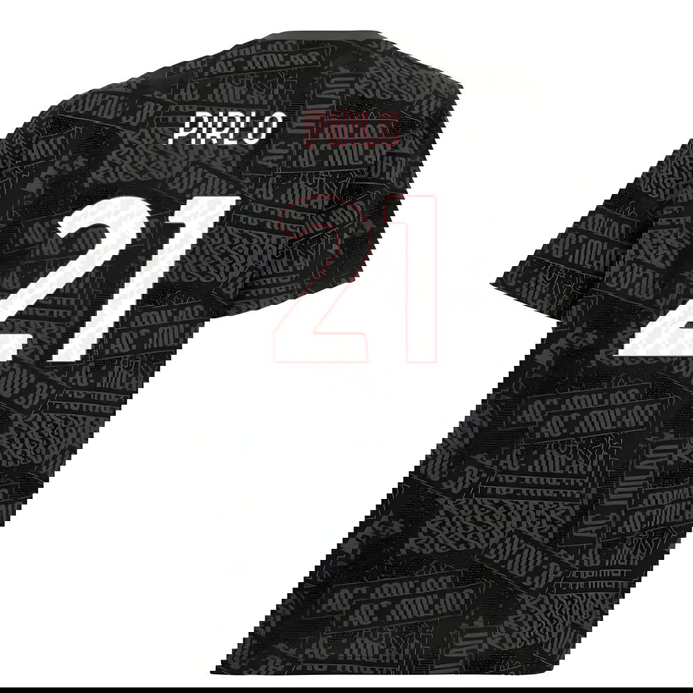 2025-2026 AC Milan ftblCulture Tee AOP (Black) (Pirlo 21)