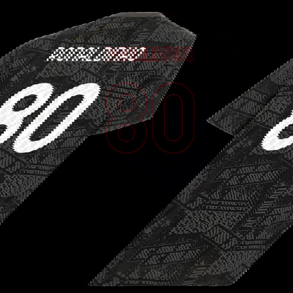 2025-2026 AC Milan ftblCulture Tee AOP (Black) (Ronaldinho 80)