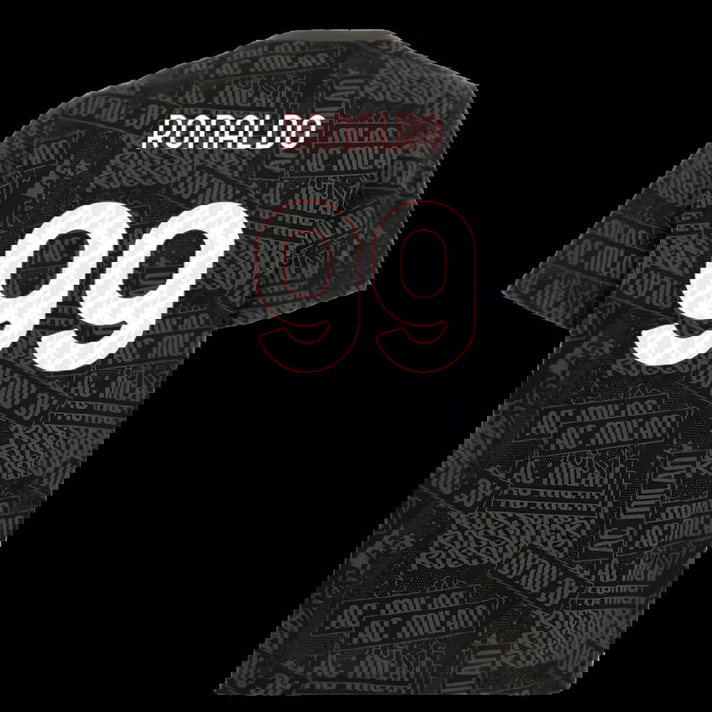 2025-2026 AC Milan ftblCulture Tee AOP (Black) (Ronaldo 99)