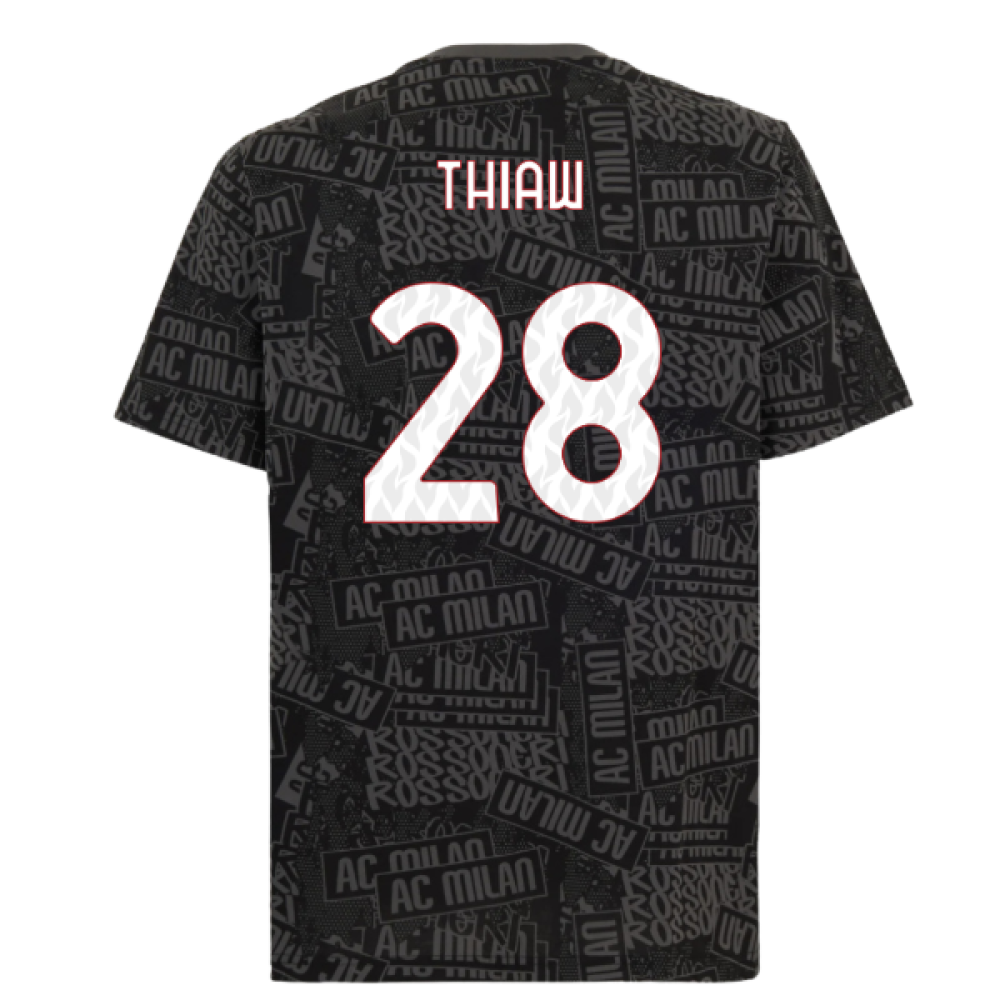 2025-2026 AC Milan ftblCulture Tee AOP (Black) (Thiaw 28)
