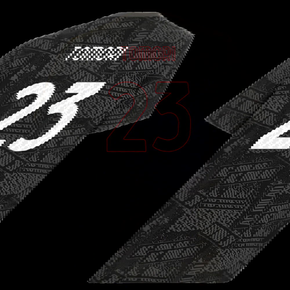 2025-2026 AC Milan ftblCulture Tee AOP (Black) (Tomori 23)