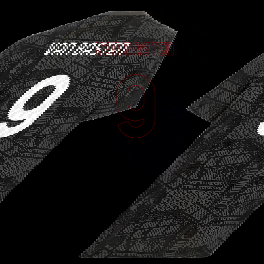 2025-2026 AC Milan ftblCulture Tee AOP (Black) (Van Basten 9)