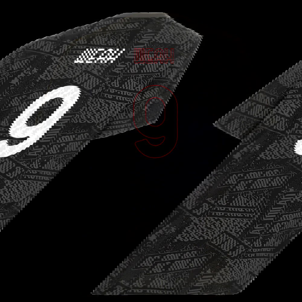 2025-2026 AC Milan ftblCulture Tee AOP (Black) (Weah 9)