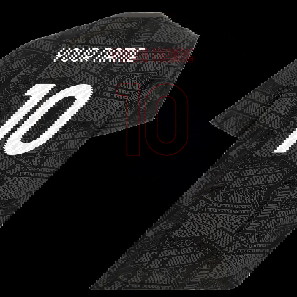 2025-2026 AC Milan ftblCulture Tee AOP (Black) (Your Name)