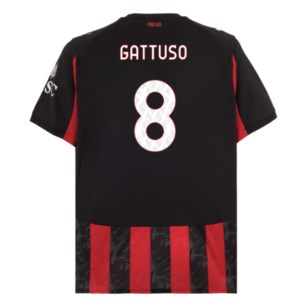 2025-2026 AC Milan Home Shirt (Gattuso 8)