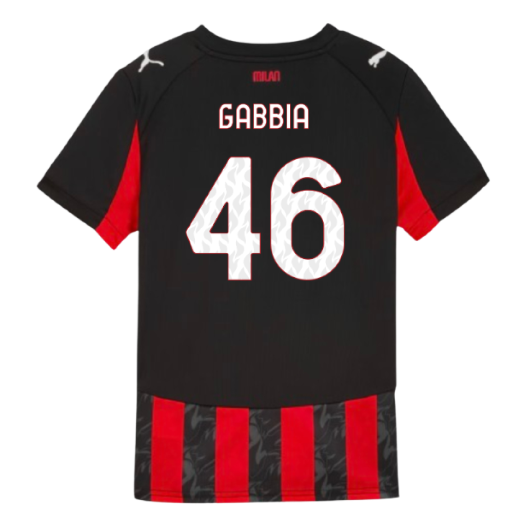 2025-2026 AC Milan Home Shirt (Kids) (Gabbia 46)