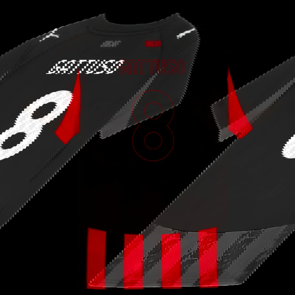 2025-2026 AC Milan Home Shirt (Kids) (Gattuso 8)