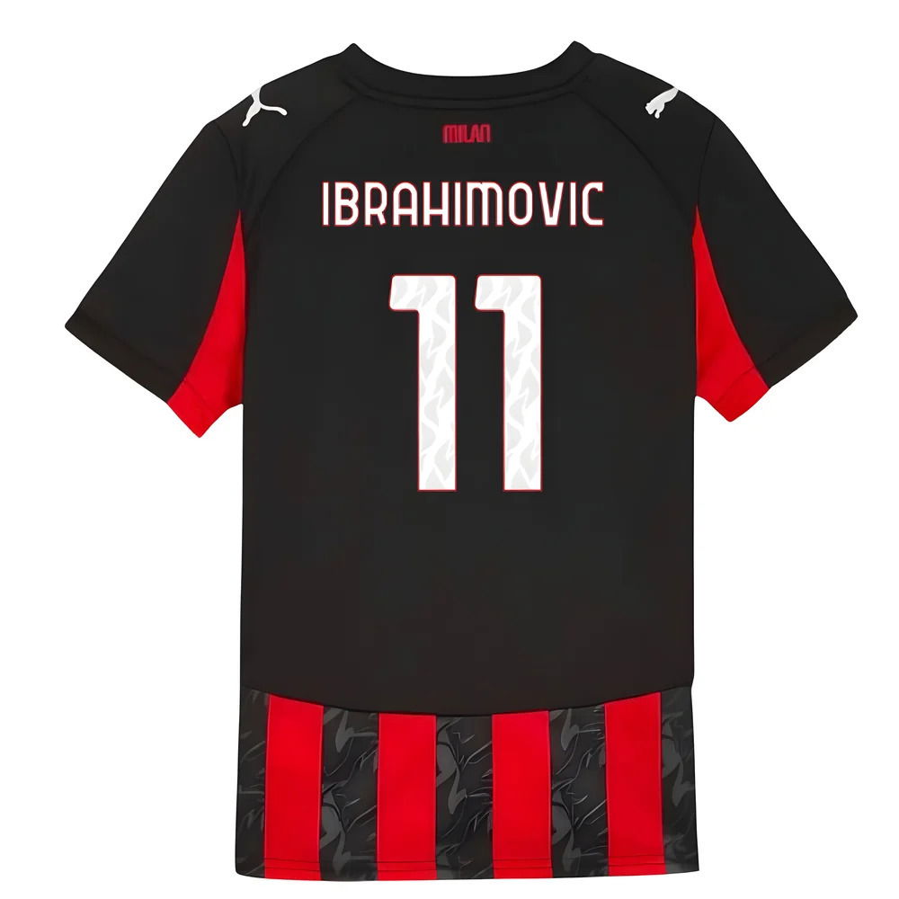 2025-2026 AC Milan Home Shirt (Kids) (Ibrahimovic 11)