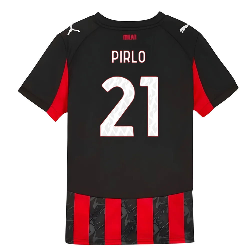 2025-2026 AC Milan Home Shirt (Kids) (Pirlo 21)