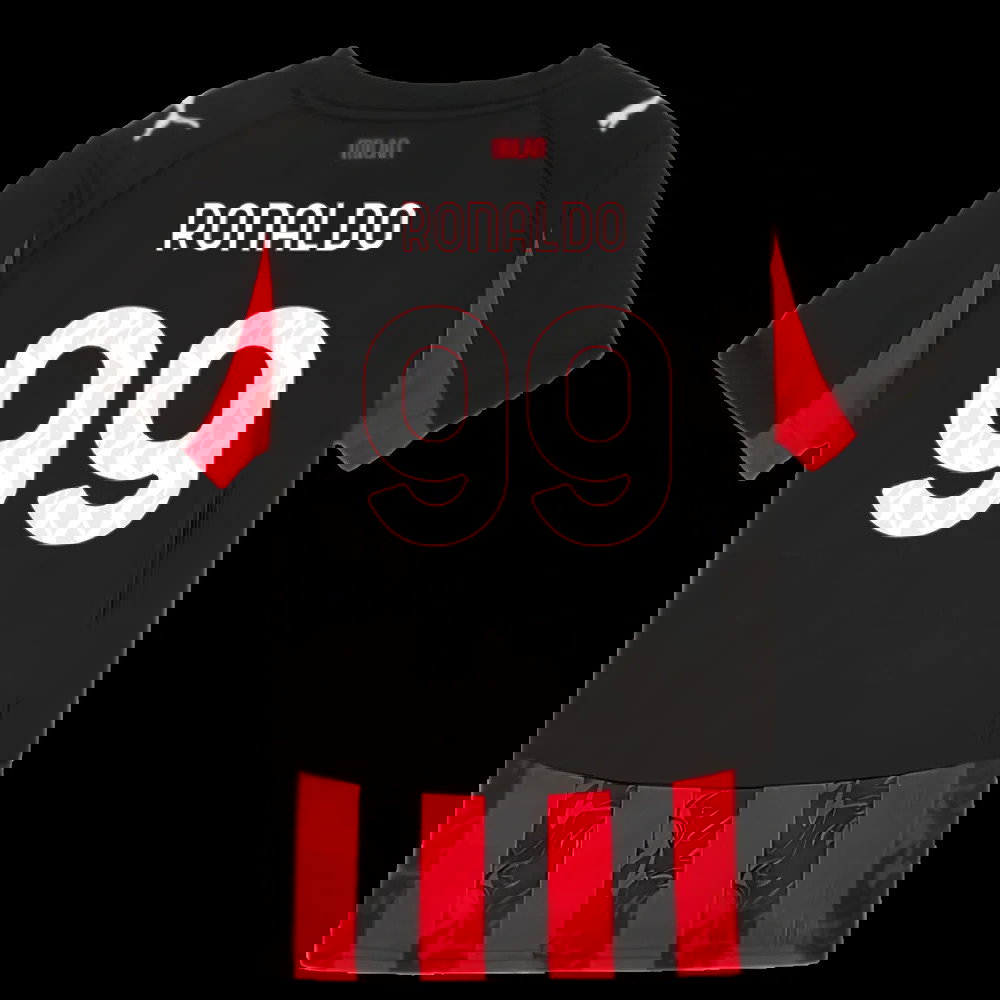 2025-2026 AC Milan Home Shirt (Kids) (Ronaldo 99)