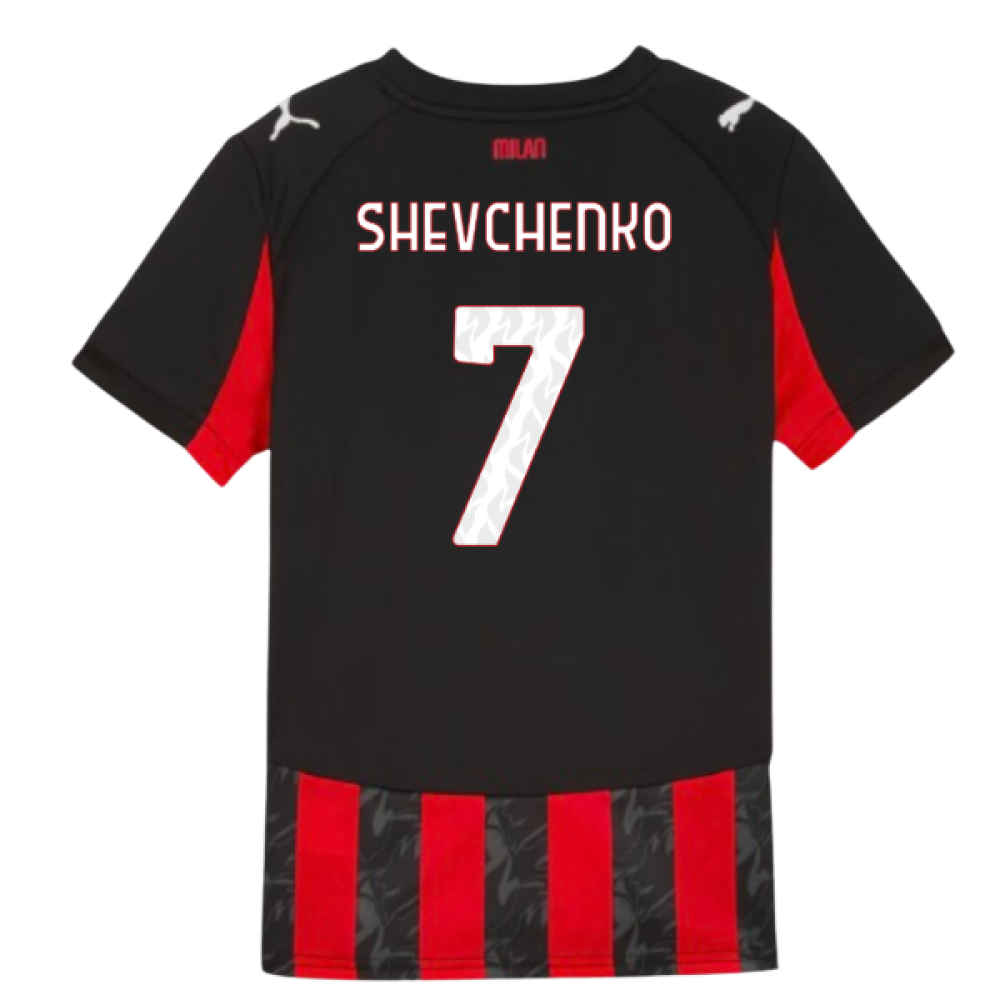 2025-2026 AC Milan Home Shirt (Kids) (Shevchenko 7)