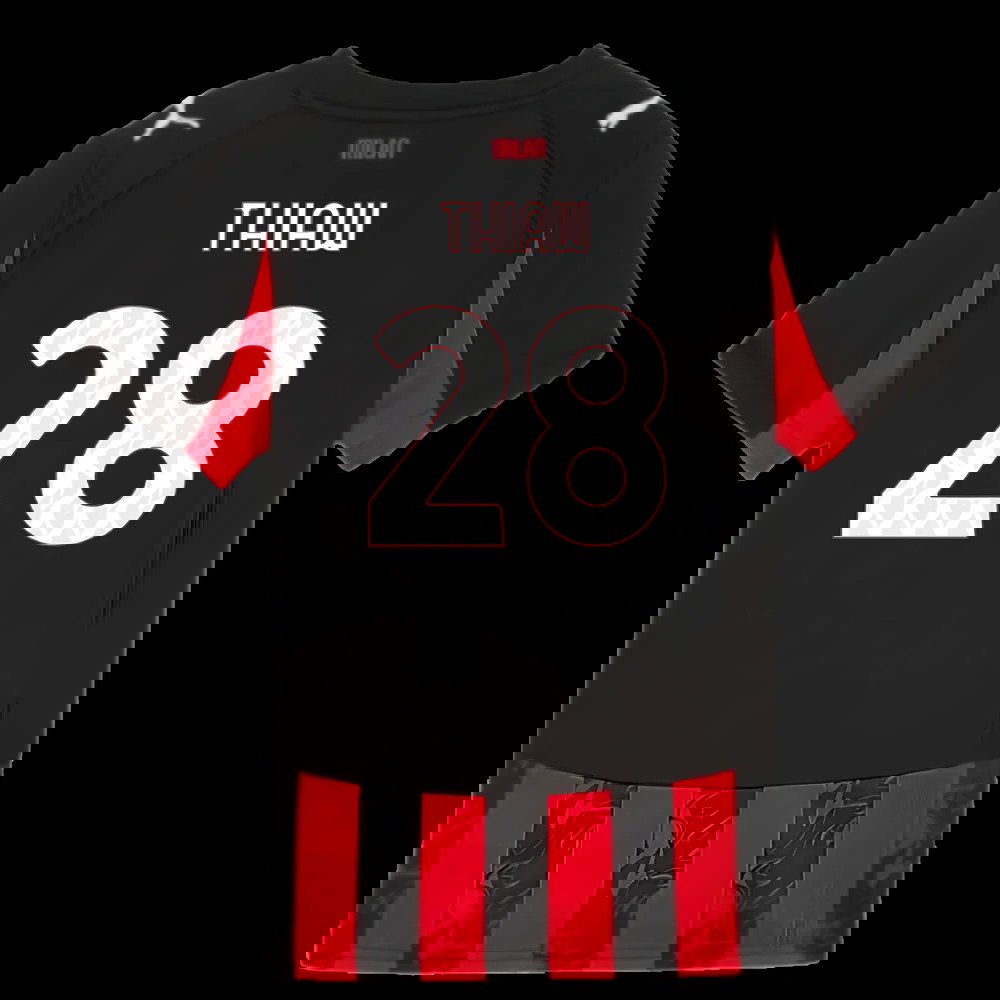 2025-2026 AC Milan Home Shirt (Kids) (Thiaw 28)