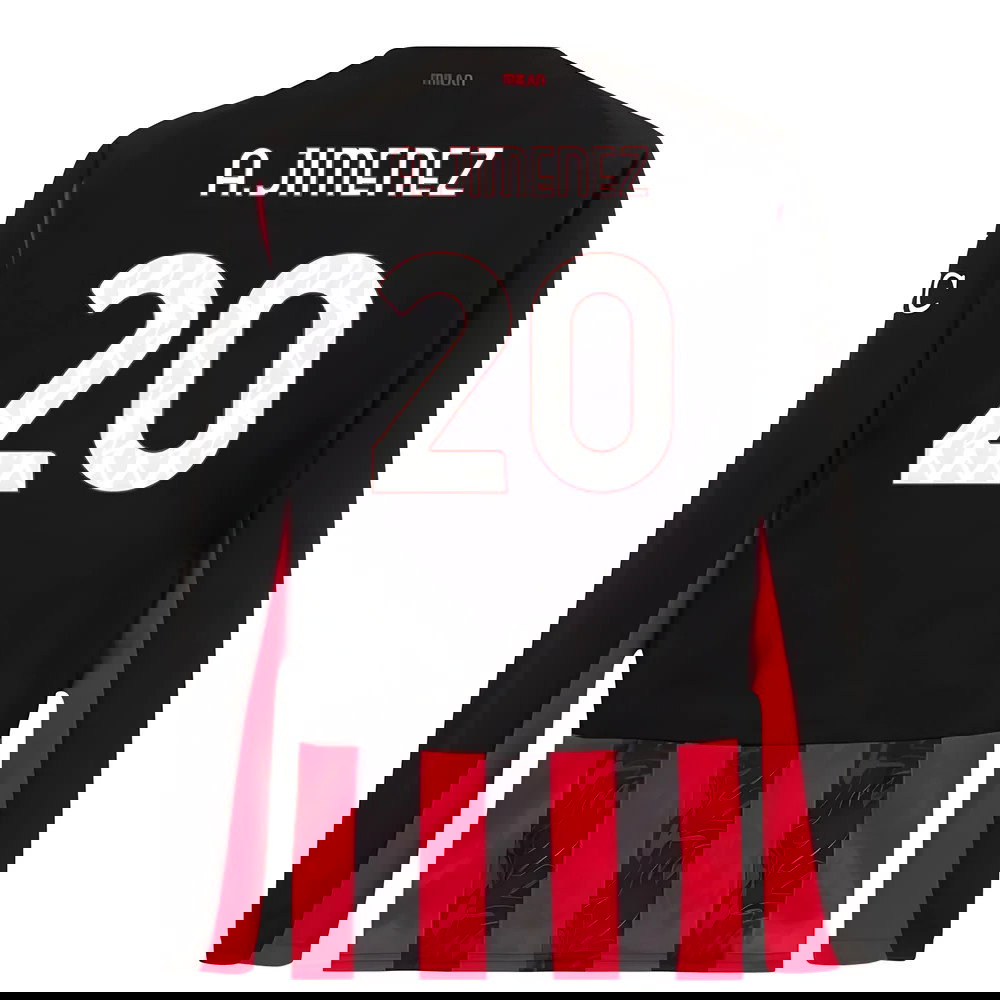 2025-2026 AC Milan Long Sleeve Home Shirt (A.Jimenez 20)