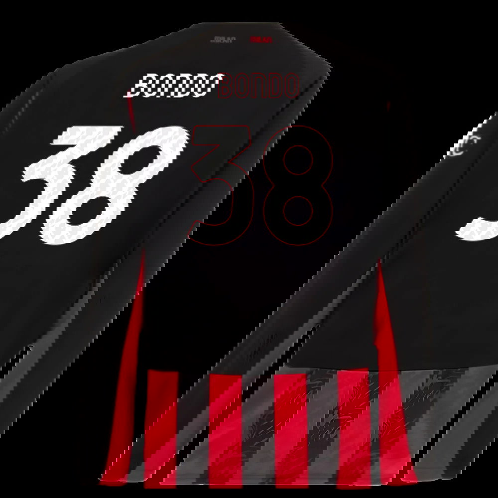 2025-2026 AC Milan Long Sleeve Home Shirt (Bondo 38)