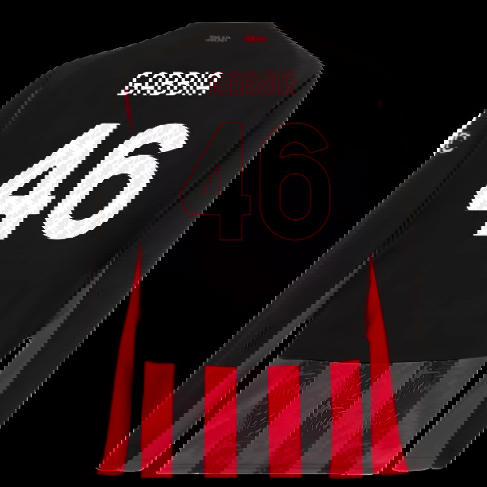 2025-2026 AC Milan Long Sleeve Home Shirt (Gabbia 46)