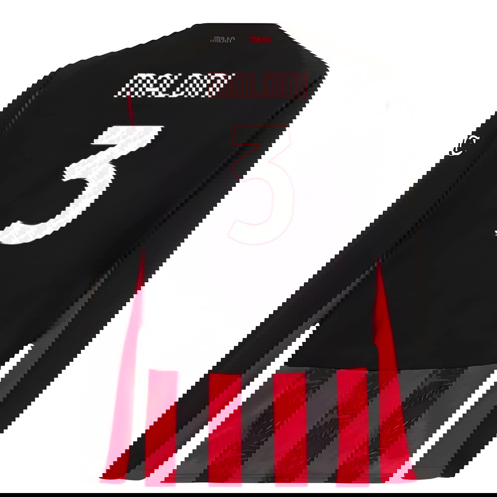 2025-2026 AC Milan Long Sleeve Home Shirt (Maldini 3)