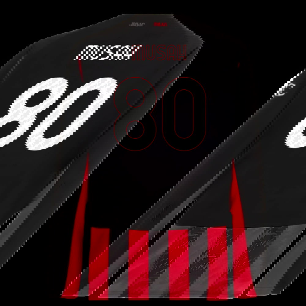 2025-2026 AC Milan Long Sleeve Home Shirt (Musah 80)