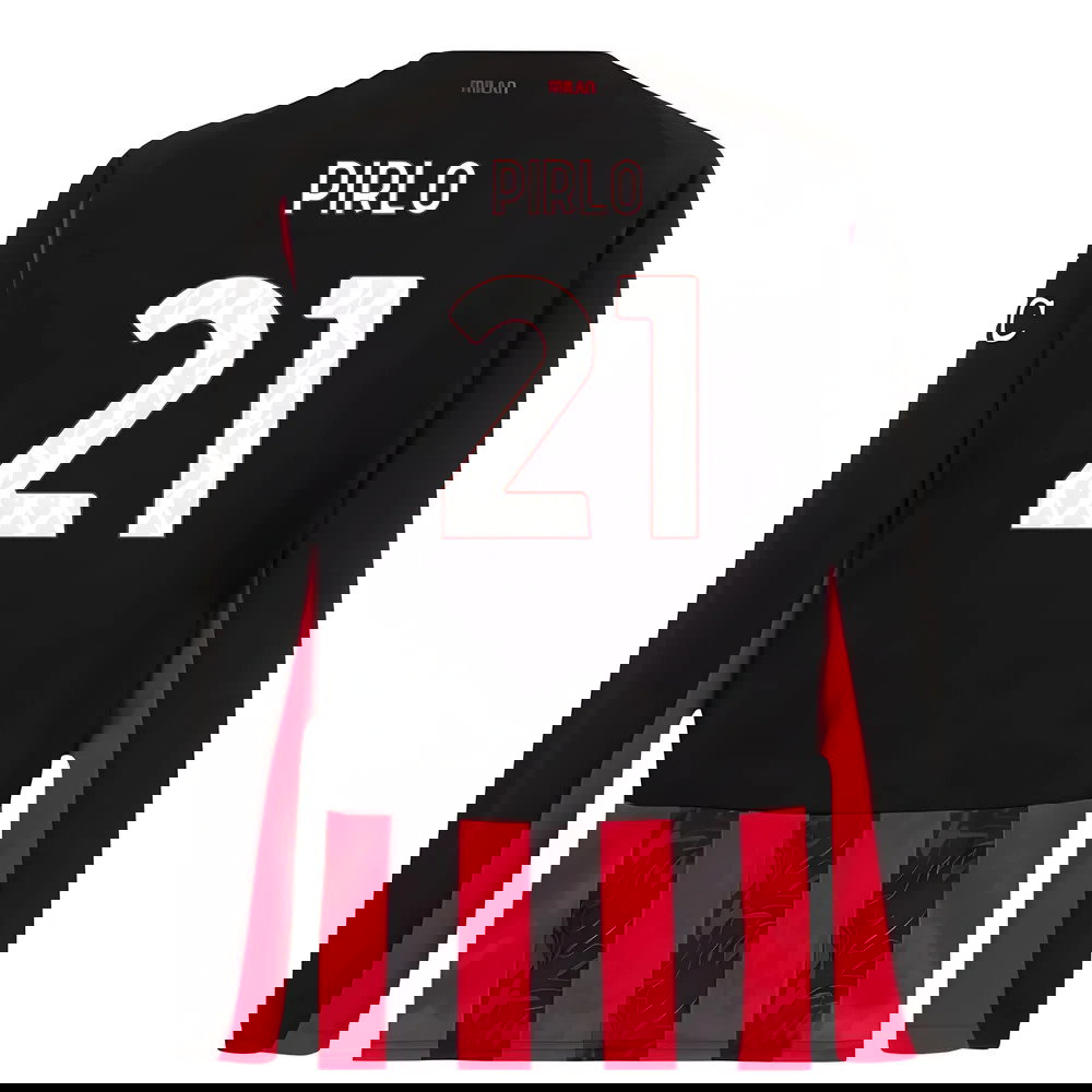 2025-2026 AC Milan Long Sleeve Home Shirt (Pirlo 21)