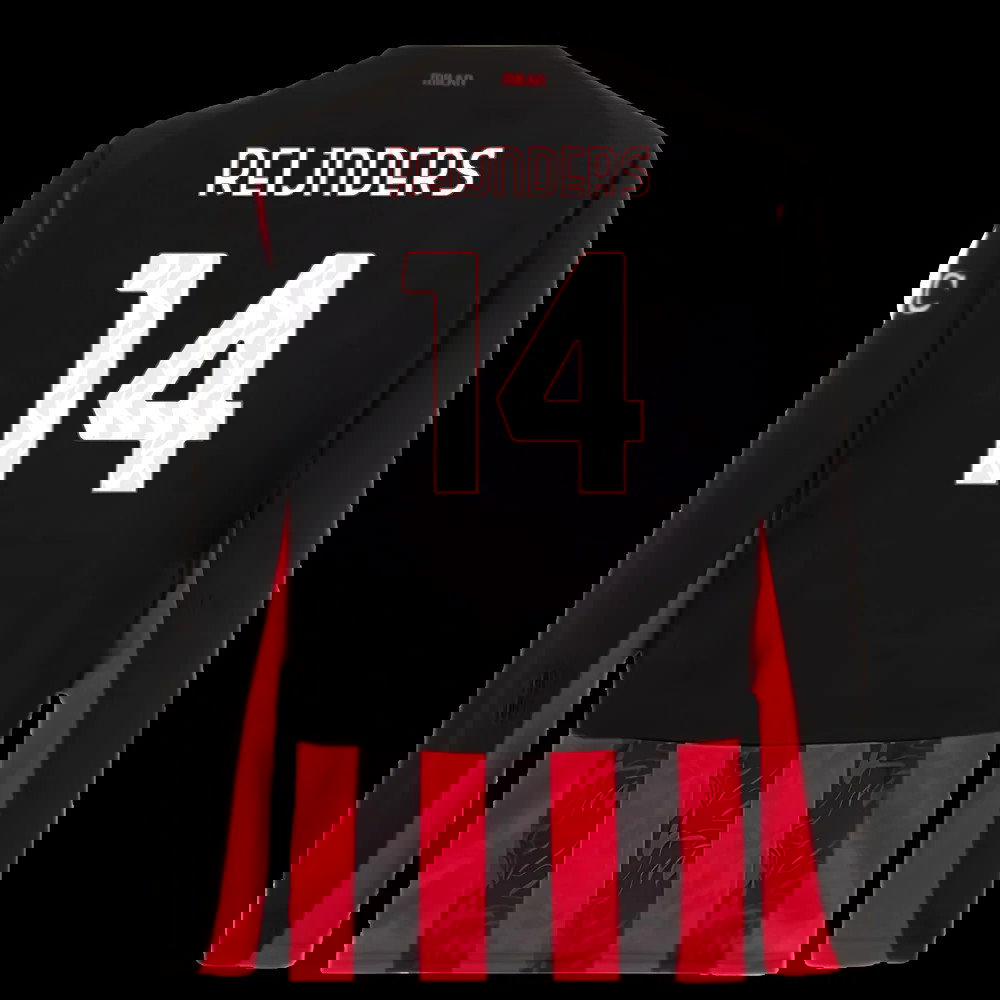 2025-2026 AC Milan Long Sleeve Home Shirt (Reijnders 14)