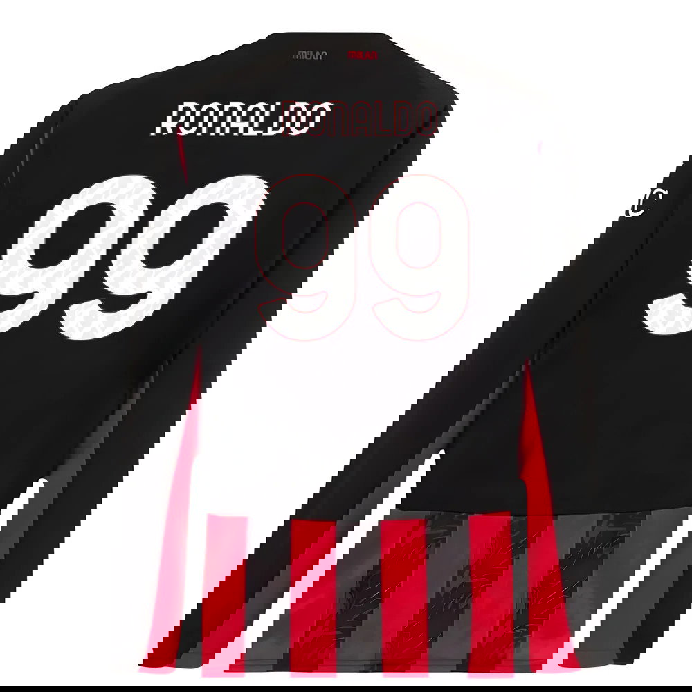 2025-2026 AC Milan Long Sleeve Home Shirt (Ronaldo 99)