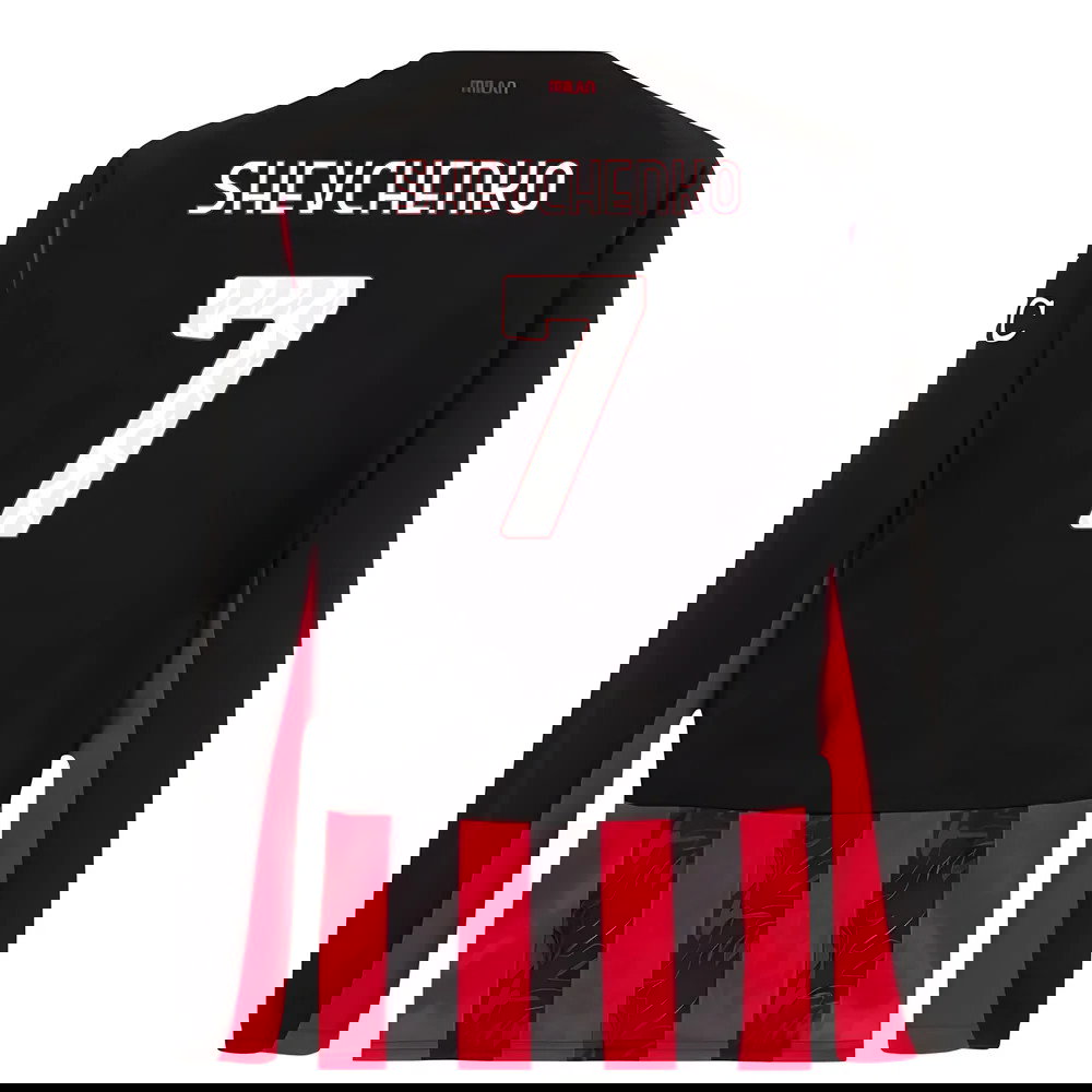 2025-2026 AC Milan Long Sleeve Home Shirt (Shevchenko 7)