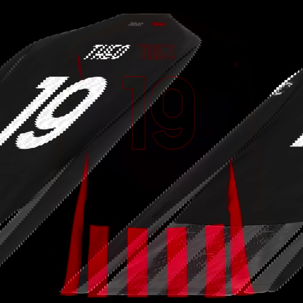 2025-2026 AC Milan Long Sleeve Home Shirt (Theo 19)