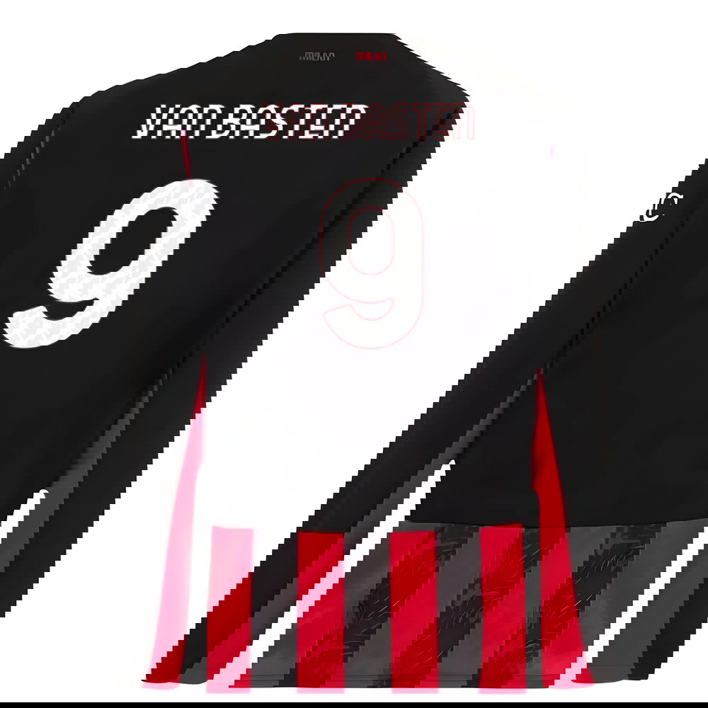 2025-2026 AC Milan Long Sleeve Home Shirt (Van Basten 9)