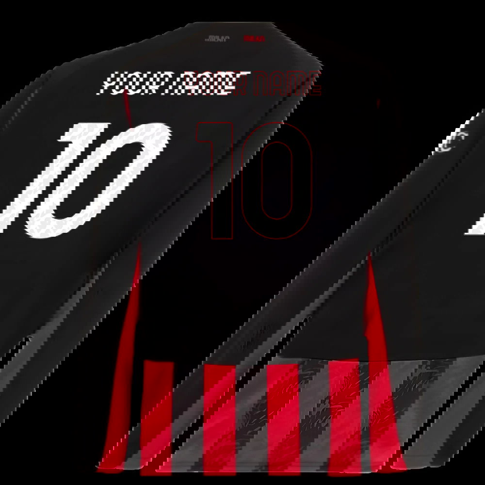 2025-2026 AC Milan Long Sleeve Home Shirt (Your Name)